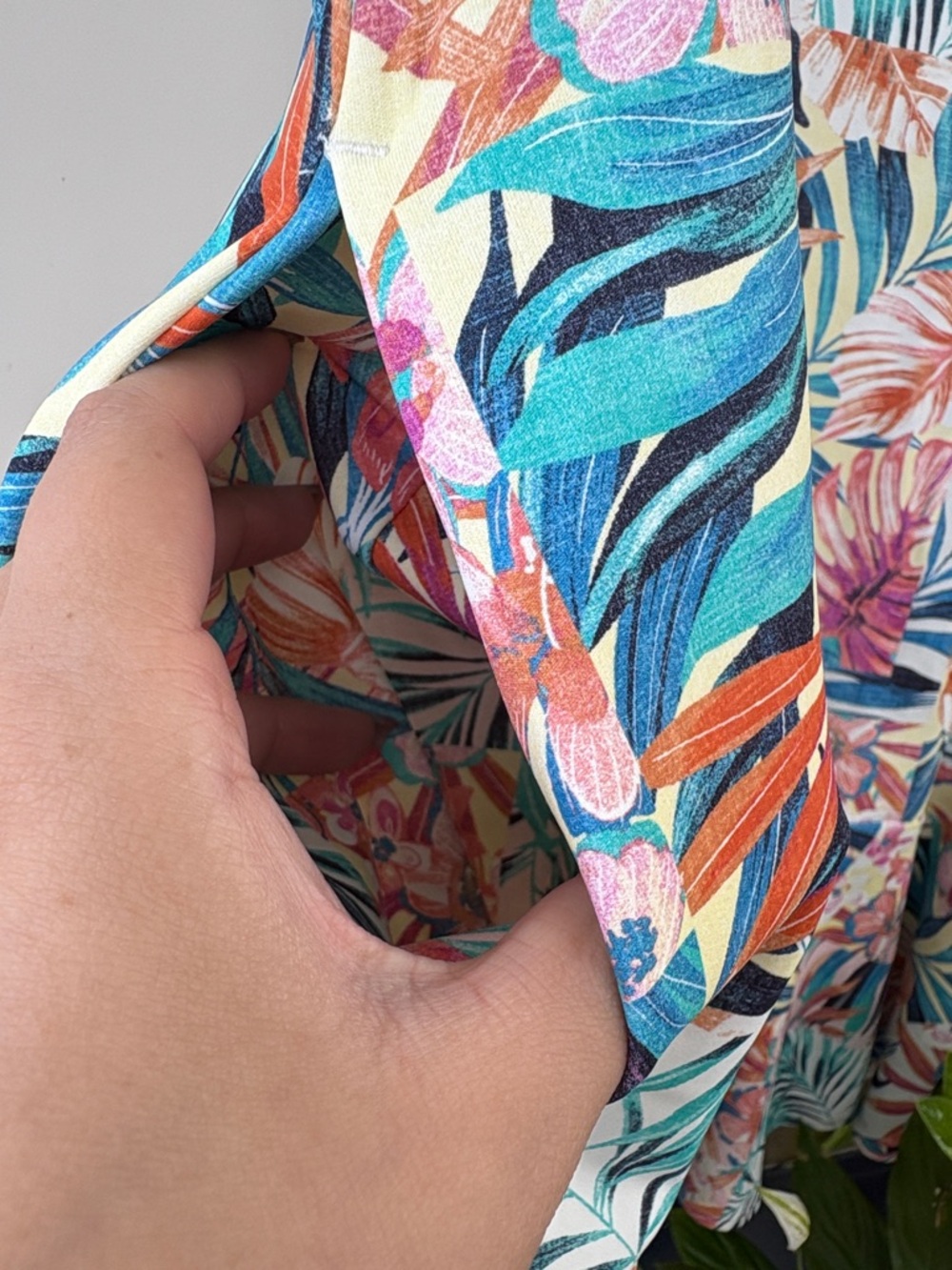 Tommy Bahama Floral Tropical Collared Mini Dress - Teal & Coral - Picture 4 of 6